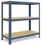 shelfplaza HOME 115x120x60 cm Schwerlastregal in blau mit 3 B&ouml;den und 175 kg