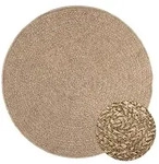 vidaXL Teppich 120 cm Jute-Optik Innen und Au&szlig;en