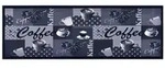 vidaXL K&uuml;chenbodenmatte Waschbar Kaffee Blau 45x150 cm