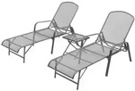 vidaXL Sonnenliegen 2 Stk. mit Tisch Stahl Anthrazit