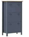 vidaXL Schuhschrank Hill Grau 72x35x124 cm Massivholz Kiefer
