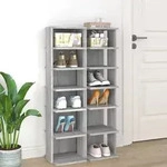 vidaXL Schuhregale 2 Stk. Grau Sonoma 27,5x27x102 cm Holzwerkstoff
