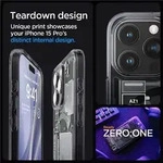 Spigen Ultra Hybrid Mag Case MagSafe iPhone 15 Pro &ndash; Dunkelgrau Zero One Pattern