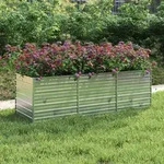 vidaXL Garten-Hochbeet 240x80x77 cm Verzinkter Stahl Silbern