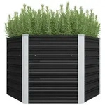 vidaXL Garten-Hochbeet Anthrazit 129 x 129 x 77 cm Verzinkter Stahl