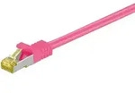 Goobay RJ45 Patchkabel CAT 6A S/FTP (PiMF), 500 MHz mit CAT 7 Rohkabel, Magenta