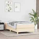 vidaXL Bettgestell ohne Matratze Creme 90x200 cm Stoff