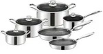 10 tlg Massiv Edelstahl Koch Set Wabenstruktur Induktion Pfanne Top