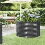 vidaXL Hochbeet Pulverbeschichteter Stahl 100x100x68 cm Anthrazit