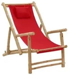 vidaXL Liegestuhl Bambus und Canvas Rot