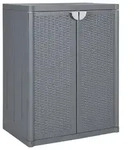 vidaXL Gartenschrank Grau 65x45x88 cm PP Rattan-Optik