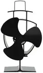 vidaXL Ofenventilator W&auml;rmebetrieben 3 Bl&auml;tter Schwarz
