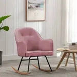 vidaXL Schaukelstuhl Rosa Samt