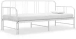 vidaXL Ausziehsofa Bettgestell Wei&szlig; Metall 90x200 cm