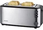 Severin AT 2509 Doppel-Langschlitztoaster mit eingebautem Br&ouml;tchenaufsatz Edelstahl