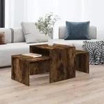 vidaXL Couchtisch-Set R&auml;uchereiche 100x48x40 cm Holzwerkstoff