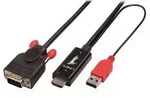 LINDY HDMI an VGA Kabel mit USB Typ A f&uuml;r Strom 1080p 1m Multimedia-Technik