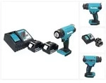 Makita DHG 180 RF Akku Hei&szlig;luftgebl&auml;se 18 V 550 &deg;C + 2x Akku 3,0 Ah +...