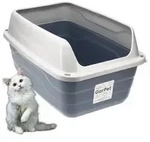XXL Extra hohe Katzentoilette offene Katzenklo mit hohem Rand Jumbo...