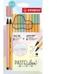 STABILO Stifte-Set Pen 68 & point 88 Pastellove, 12er Etui