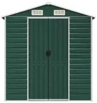 vidaXL Ger&auml;tehaus Gr&uuml;n 191x470x198 cm Verzinkter Stahl