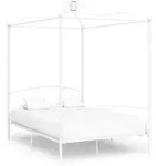 vidaXL Himmelbett-Gestell Wei&szlig; Metall 140 x 200 cm