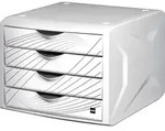"helit Schubladenbox "the chameleon", Dekor white queen"