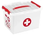 Sunware Q-Line Erste-Hilfe Aufbewahrungsbox wei&szlig;/rot 22 Liter mit Deckel