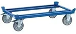fetra&reg; Paletten-Fahrgestell, TPE-Bereifung, blau, Stahl, 1255x855x329mm, 34kg