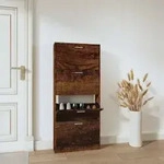 vidaXL Schuhschrank R&auml;uchereiche 59x17x150 cm Holzwerkstoff