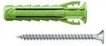 Spreizd&uuml;bel SX Plus Green - &Oslash; 8 mm - L&auml;nge 40 mm - mit Spanplattenschrauben - VE