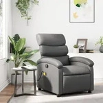 vidaXL Massagesessel Grau Kunstleder