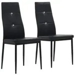 vidaXL Esszimmerst&uuml;hle 2 Stk. Schwarz Kunstleder