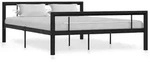 vidaXL Bettgestell Schwarz und Wei&szlig; Metall 120x200 cm