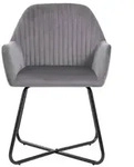 vidaXL Esszimmerst&uuml;hle 2 Stk. Grau Samt