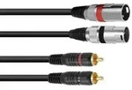 OMNITRONIC Adapterkabel 2xXLR(M)/2xCinch 6m sw