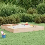 vidaXL Sandkasten mit Sitzen Quadratisch Massivholz Kiefer