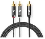 Nedis CATB24000GY30 - RCA - M&auml;nnlich - 2 x RCA - M&auml;nnlich - 3 m - Grau