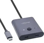 InLine&reg; USB-C Switch, bidirektionaler Umschalter, 8K, 10Gb/s, 100W