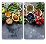 Kesper | Multi-Glasschneideplatte 2er Pack | Motiv AVOCADO | Herdabdeckplatte 