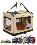 lionto Hundetransportbox faltbar, stabile Stoffbox mit Mesh-Eins&auml;tzen, ideal...