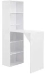 vidaXL Bartisch mit Schrank Wei&szlig; 115x59x200 cm