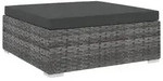 vidaXL Modular-Fu&szlig;hocker 1 Stk. + Auflagen Poly Rattan Grau