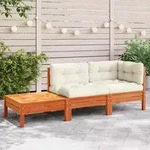 vidaXL Gartensofa mit Kissen und Fu&szlig;hocker Massivholz Kiefer
