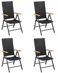 vidaXL Gartenst&uuml;hle 4 Stk. Poly Rattan Schwarz