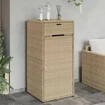 vidaXL Gartenschrank Beige 55x55x111 cm Poly Rattan