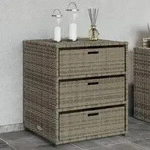 vidaXL Gartenschrank Grau 55x59x69 cm Poly Rattan