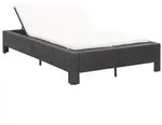 vidaXL 2-Personen-Sonnenliege mit Auflage Schwarz Poly Rattan