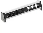 Bachmann Steckdosenleiste mit Schalter Schwarz, Aluminium Schutzkontakt