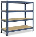 shelfplaza HOME 90x120x60 cm Schwerlastregal in blau mit 4 B&ouml;den und 175 kg Traglast